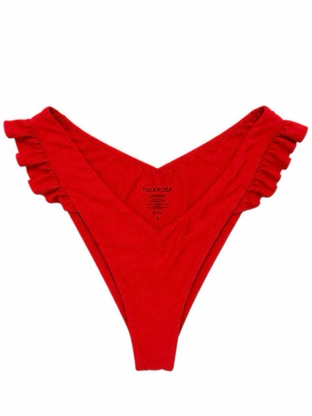 Tularosa Scarlet Ruffle High-Cut Bikini Bottom